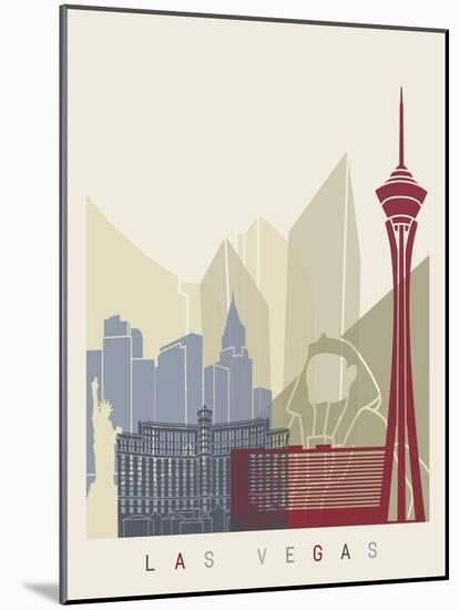 Las Vegas Skyline Poster-paulrommer-Mounted Art Print