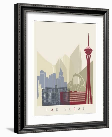 Las Vegas Skyline Poster-paulrommer-Framed Art Print