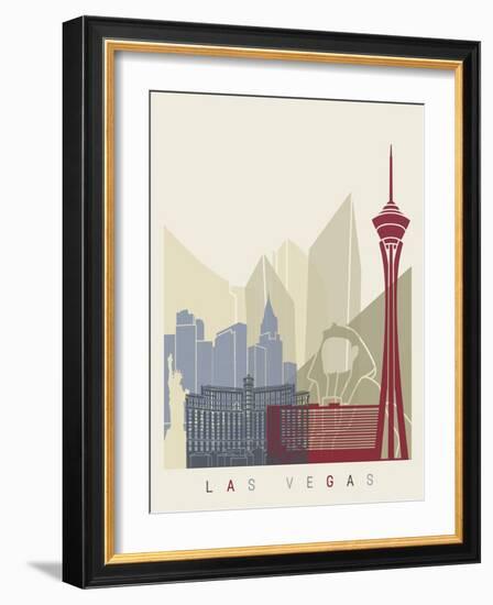 Las Vegas Skyline Poster-paulrommer-Framed Art Print