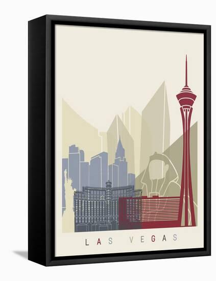 Las Vegas Skyline Poster-paulrommer-Framed Stretched Canvas