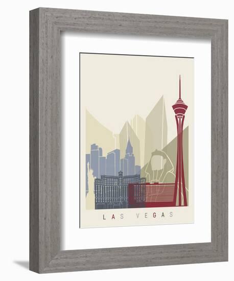 Las Vegas Skyline Poster-paulrommer-Framed Premium Giclee Print