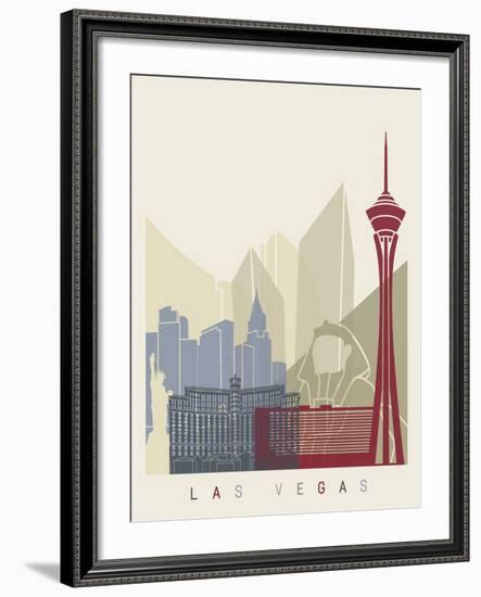Las Vegas Skyline Poster-paulrommer-Framed Art Print