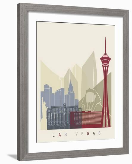 Las Vegas Skyline Poster-paulrommer-Framed Art Print