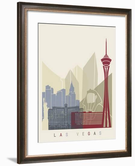 Las Vegas Skyline Poster-paulrommer-Framed Art Print