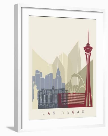 Las Vegas Skyline Poster-paulrommer-Framed Art Print