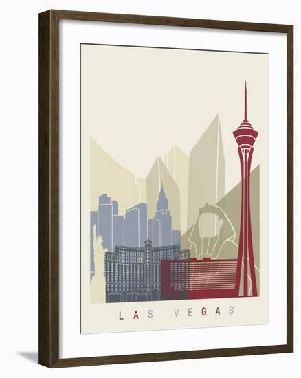 Las Vegas Skyline Poster-paulrommer-Framed Art Print