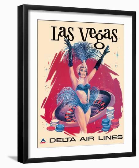 Las Vegas, USA, Vegas Show Girl, Delta Air Lines-Sweney-Framed Giclee Print