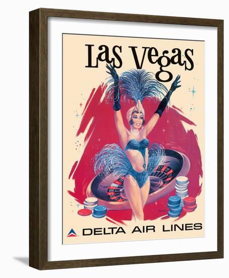 Las Vegas, USA, Vegas Show Girl, Delta Air Lines-Sweney-Framed Giclee Print