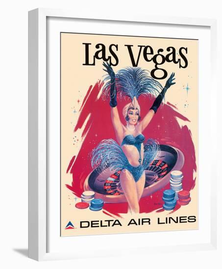 Las Vegas, USA, Vegas Show Girl, Delta Air Lines-Sweney-Framed Giclee Print