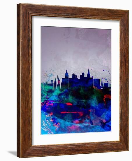 Las Vegas Watercolor Skyline-NaxArt-Framed Art Print