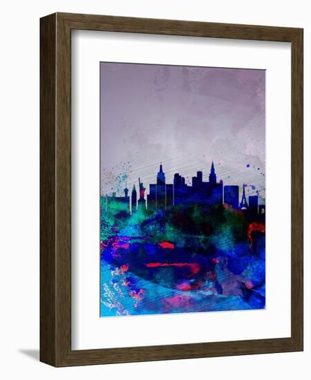 Las Vegas Watercolor Skyline-NaxArt-Framed Art Print