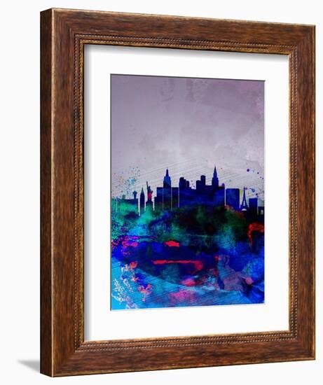 Las Vegas Watercolor Skyline-NaxArt-Framed Art Print