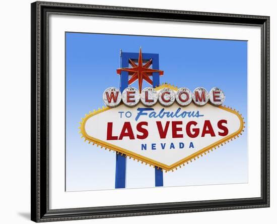 Las Vegas Welcome Road Sign-Beathan-Framed Photographic Print