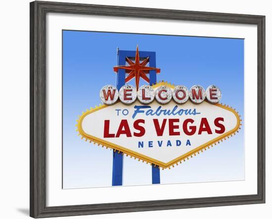 Las Vegas Welcome Road Sign-Beathan-Framed Photographic Print