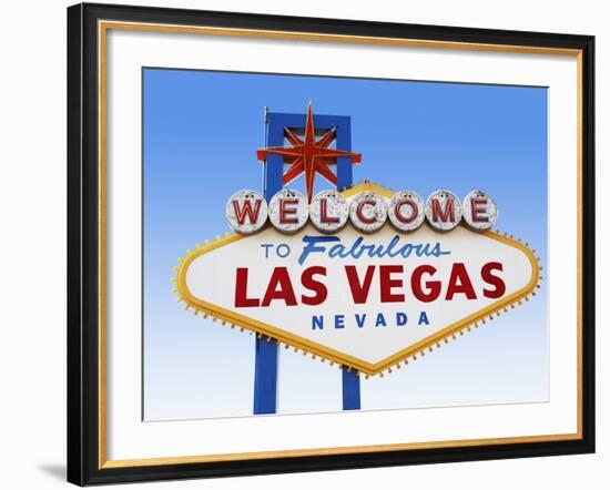 Las Vegas Welcome Road Sign-Beathan-Framed Photographic Print