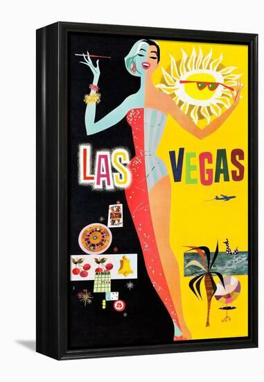 Las Vegas-David Klein-Framed Stretched Canvas