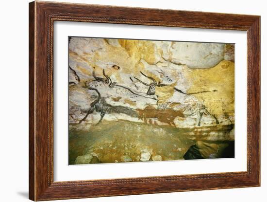 Lascaux Caves, Right Wall of the Hall of Bulls, C. 17,000 BC-null-Framed Giclee Print