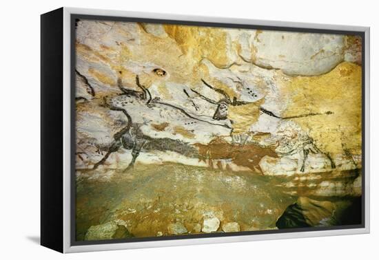 Lascaux Caves, Right Wall of the Hall of Bulls, C. 17,000 BC-null-Framed Premier Image Canvas