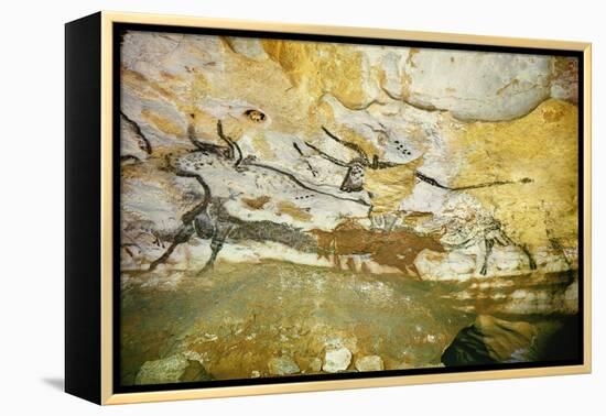 Lascaux Caves, Right Wall of the Hall of Bulls, C. 17,000 BC-null-Framed Premier Image Canvas