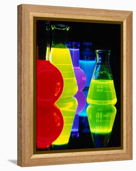 Laser Dyes in Flasks-Charles O'Rear-Framed Premier Image Canvas