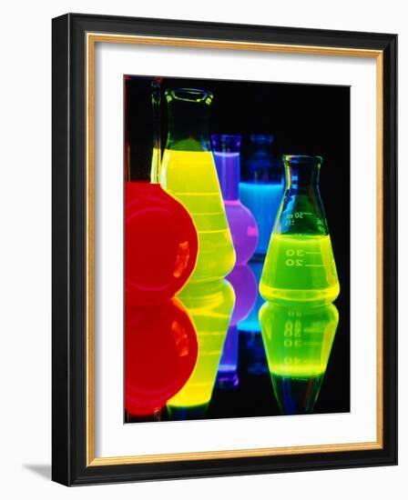 Laser Dyes in Flasks-Charles O'Rear-Framed Photographic Print