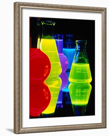 Laser Dyes in Flasks-Charles O'Rear-Framed Photographic Print
