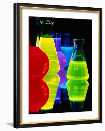 Laser Dyes in Flasks-Charles O'Rear-Framed Photographic Print