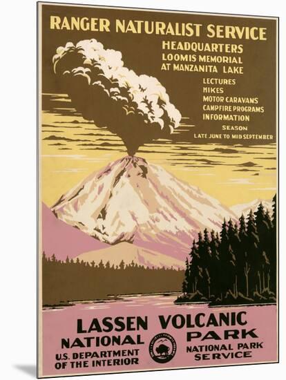 Lassen Volcanic National Park, ca. 1938-Ranger Naturalist Service-Mounted Art Print