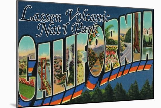 Lassen Volcanic National Park, CA - Large Letter Scenes-Lantern Press-Mounted Art Print