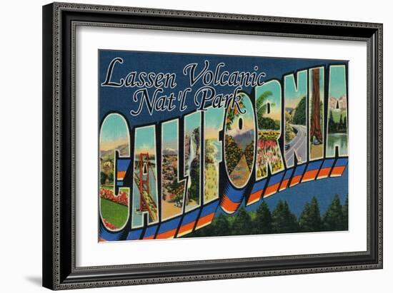Lassen Volcanic National Park, CA - Large Letter Scenes-Lantern Press-Framed Art Print
