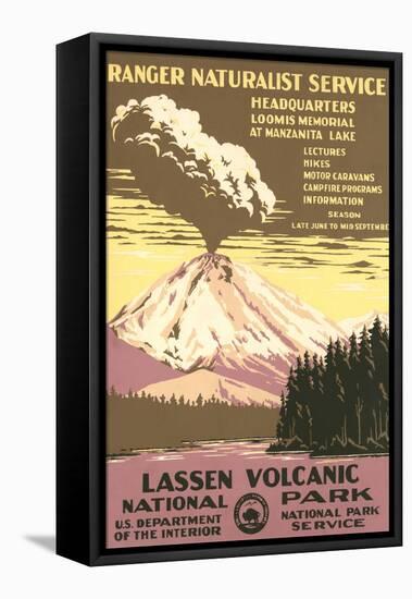 Lassen Volcanic National Park Travel Poster-null-Framed Stretched Canvas