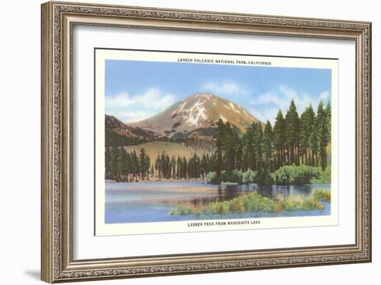 Lassen Volcano, Manzanita Lake-null-Framed Art Print