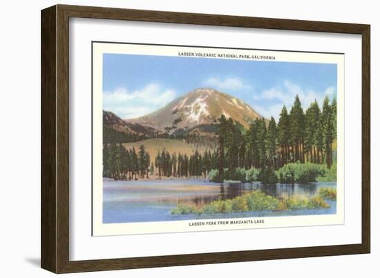 Lassen Volcano, Manzanita Lake-null-Framed Art Print