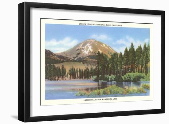 Lassen Volcano, Manzanita Lake-null-Framed Art Print