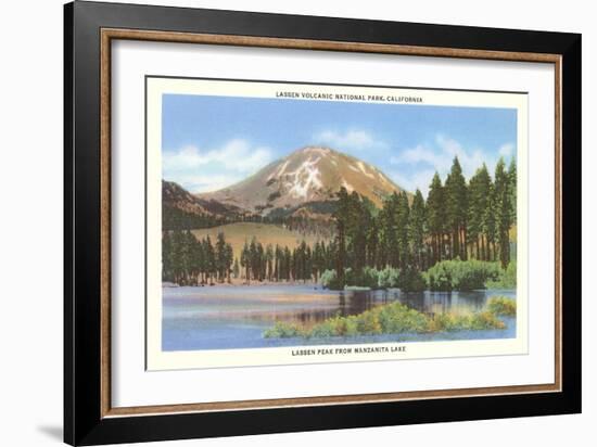 Lassen Volcano, Manzanita Lake-null-Framed Art Print