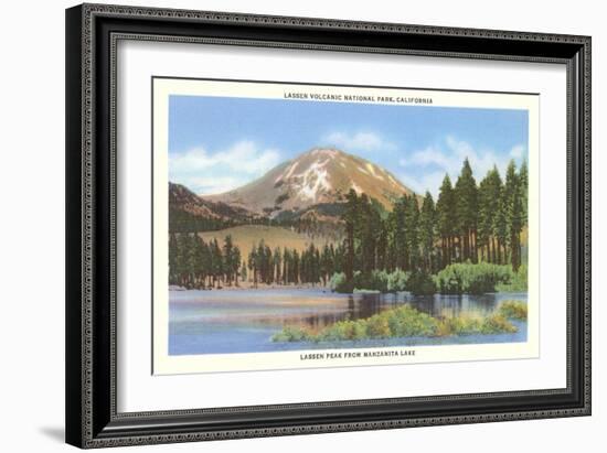 Lassen Volcano, Manzanita Lake-null-Framed Art Print