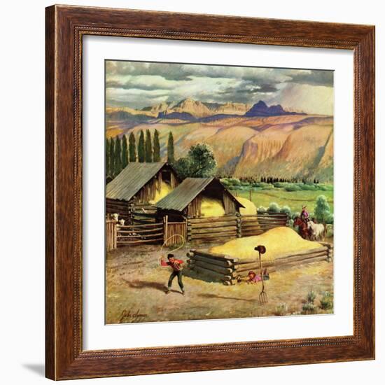 "Lasso Practice", September 18, 1954-John Clymer-Framed Giclee Print