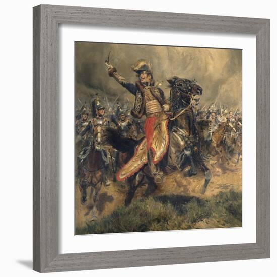 Last Charge of the General Lassalle, Battle of Wagram, July 6, 1809-Edouard Detaille-Framed Art Print