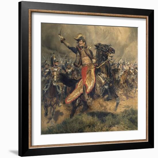 Last Charge of the General Lassalle, Battle of Wagram, July 6, 1809-Edouard Detaille-Framed Art Print