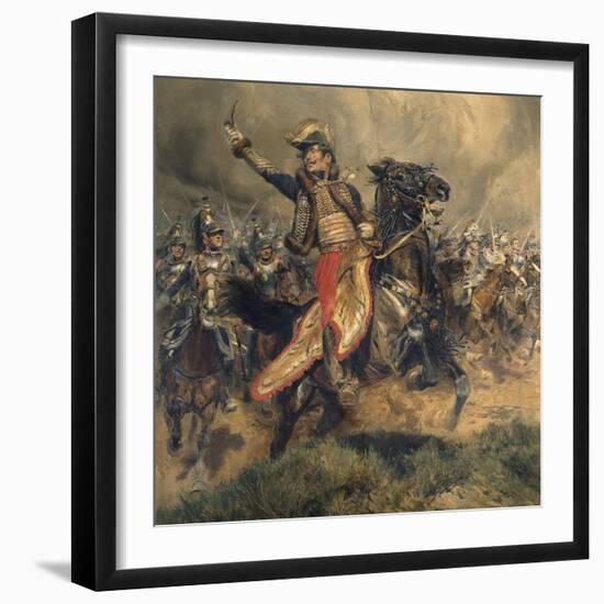 Last Charge of the General Lassalle, Battle of Wagram, July 6, 1809-Edouard Detaille-Framed Art Print