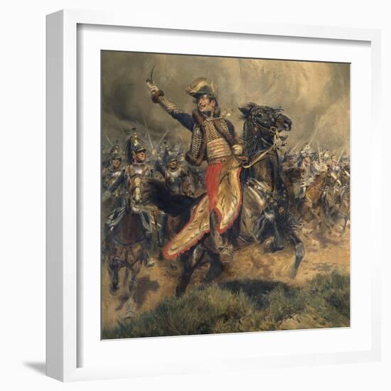 Last Charge of the General Lassalle, Battle of Wagram, July 6, 1809-Edouard Detaille-Framed Art Print