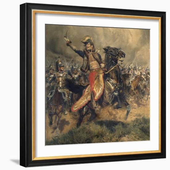 Last Charge of the General Lassalle, Battle of Wagram, July 6, 1809-Edouard Detaille-Framed Art Print