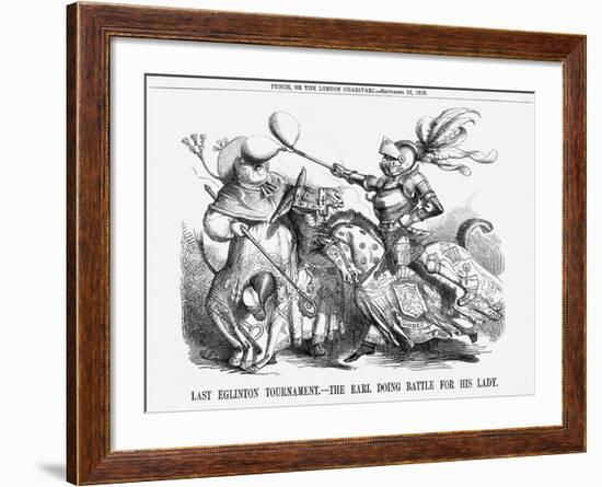 Last Eglinton Tournament. - the Earl Doing Battle for His Lady., 1858-null-Framed Giclee Print