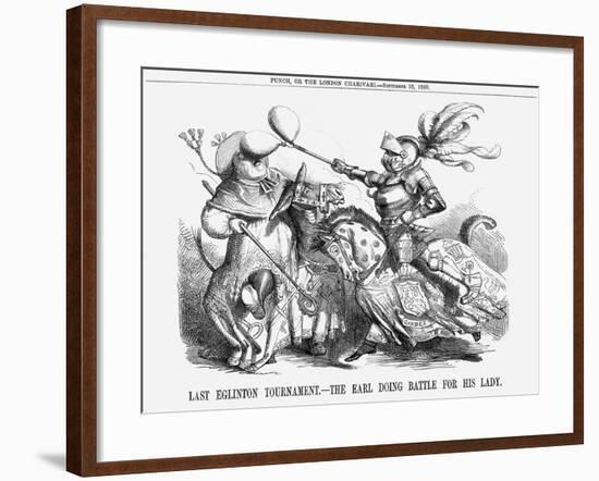 Last Eglinton Tournament. - the Earl Doing Battle for His Lady., 1858-null-Framed Giclee Print