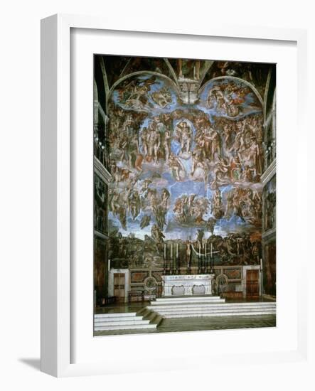 Last Judgement, 1536-41, Fresco, Sistine Chapel, Vatican, Rome-Michelangelo Buonarroti-Framed Photographic Print