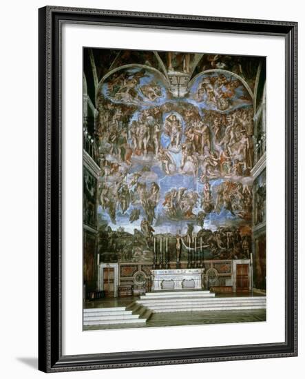 Last Judgement, 1536-41, Fresco, Sistine Chapel, Vatican, Rome-Michelangelo Buonarroti-Framed Photographic Print
