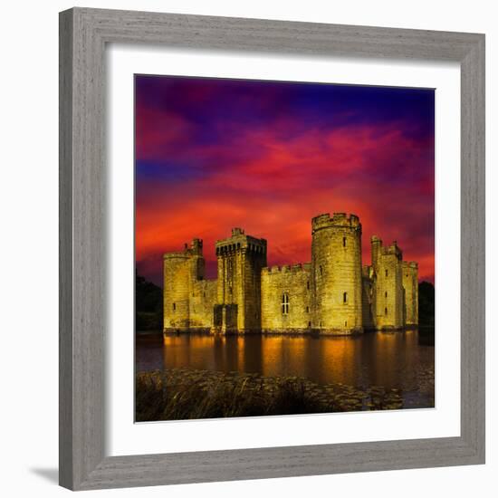 Last Light at Bodiam-Adrian Campfield-Framed Photographic Print