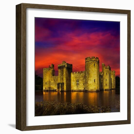 Last Light at Bodiam-Adrian Campfield-Framed Photographic Print