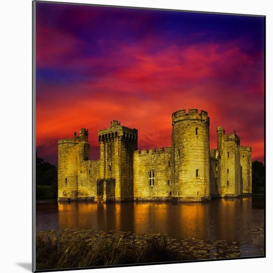 Last Light at Bodiam-Adrian Campfield-Mounted Photographic Print
