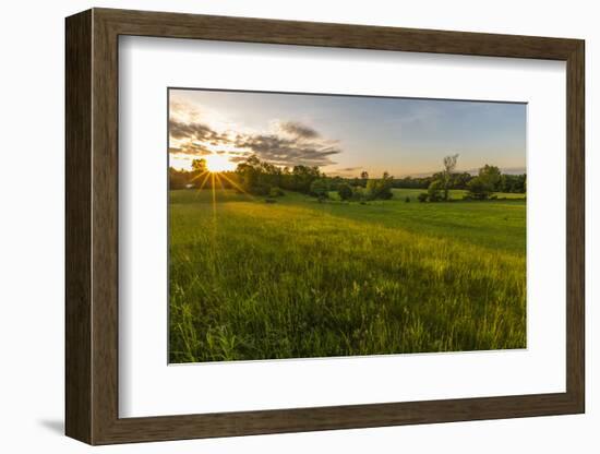 Last Light in a Hay Field in Epping, New Hampshire-Jerry and Marcy Monkman-Framed Photographic Print